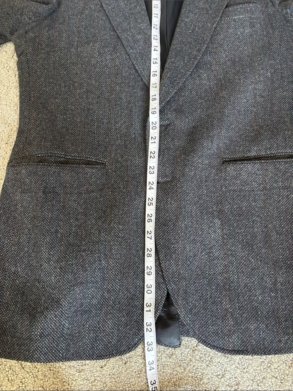Adams Row by Richman Wool Gray Herringbone Men's Blazer
